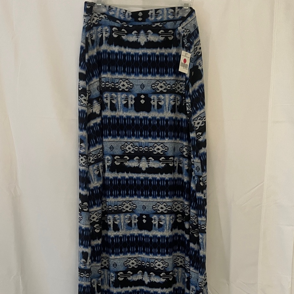 Dynamite Navy and White Patterned A-Line Skirt